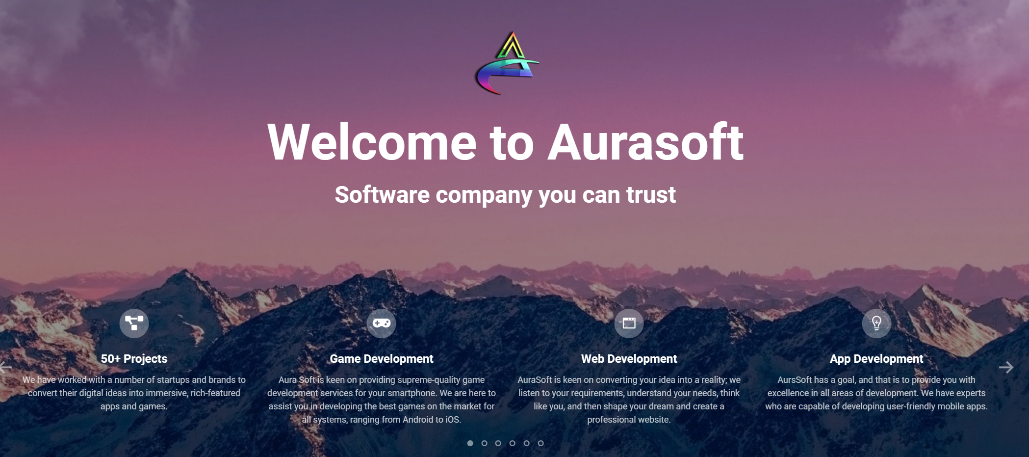 Aurasoft website banner